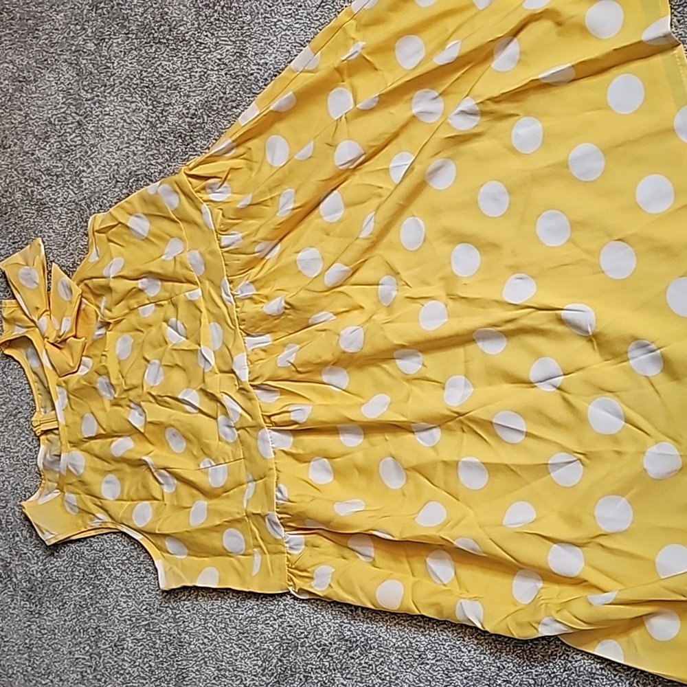 🖤Yellow Polka Dot Dress #B